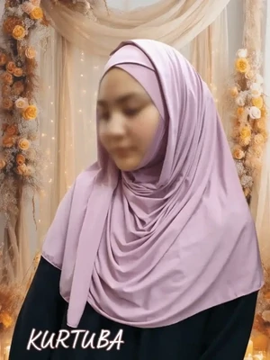 Hijab instantané prêt à porter - Croisé - Rose - Collection Zahra
