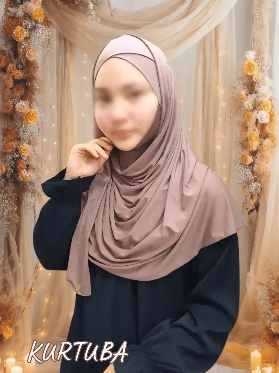 Instant Hijab Ready to Wear - Cross - Beige - Zahra Collection