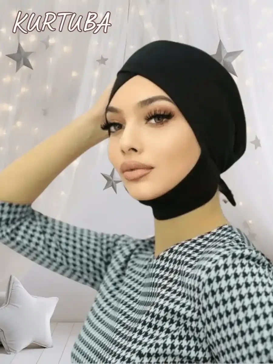 Hijab Undercap - Underscarf - Black, Color: Black