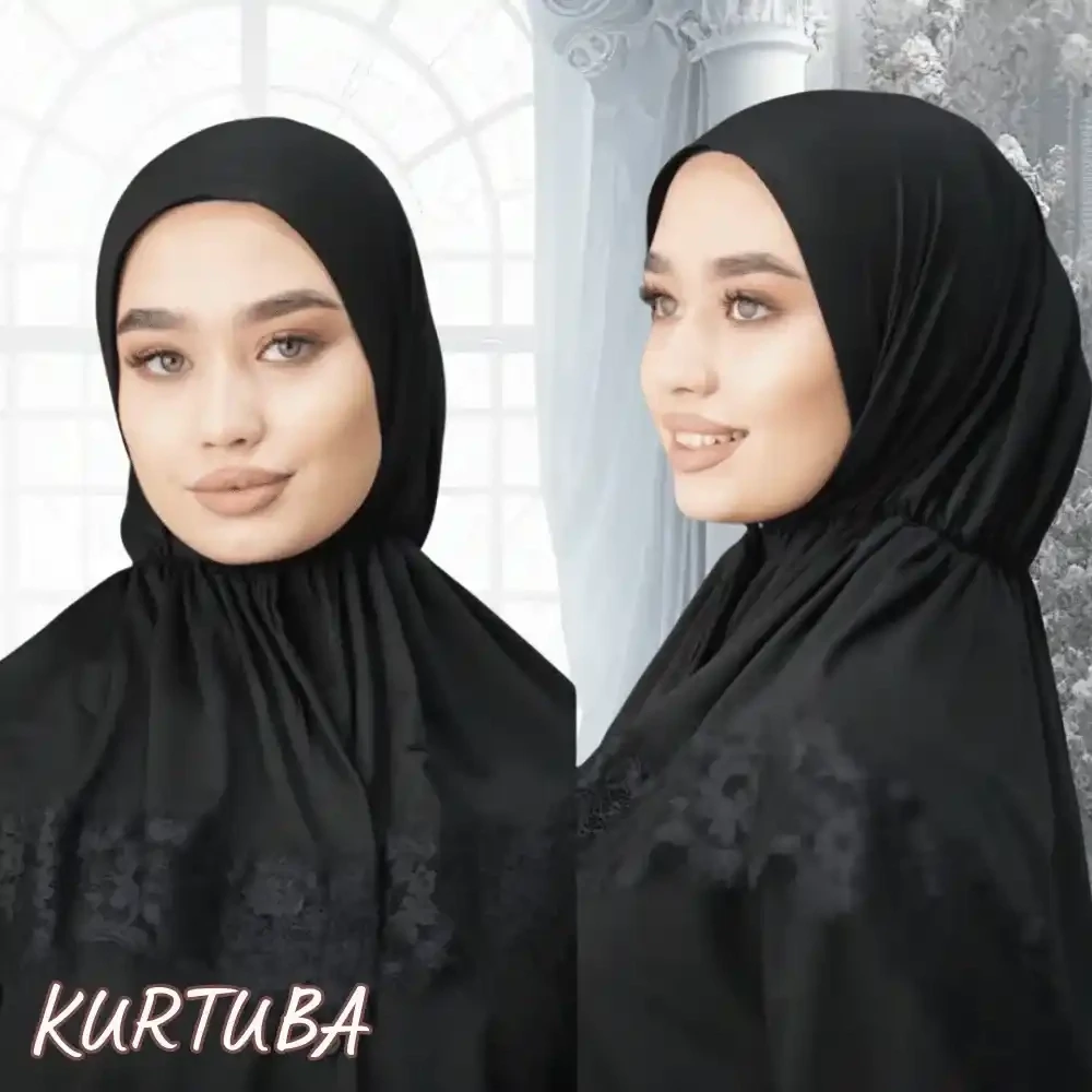Hijab With Lace - Black - Collection Angelina, Color: Black