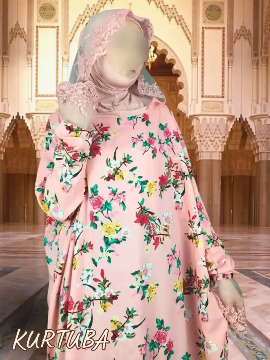Prayer Abaya Rayhana Pink Floral Print
