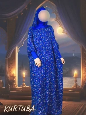 Prayer Dress Blue Floral Print Hind