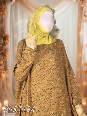 Prayer Abaya Rayhana Yellow Floral Print