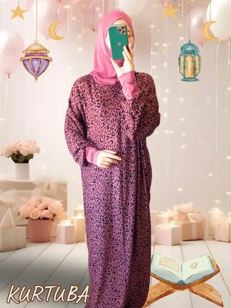 Prayer Dress Pink Leopard Hafsa