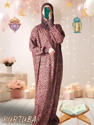 Prayer Dress Brown Leopard Hafsa