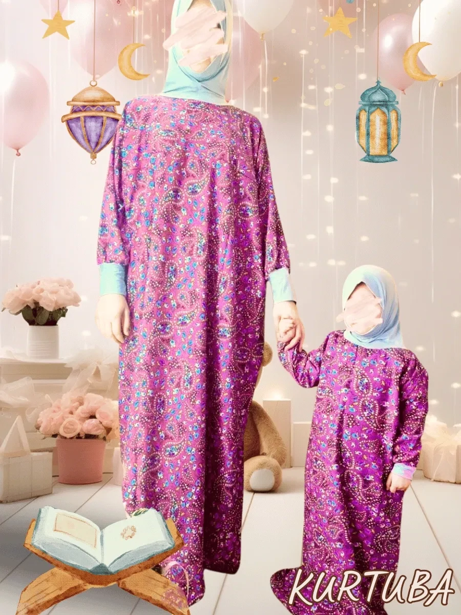 SIZE PLUS Prayer Dress Pink Fuchsia Hafsa