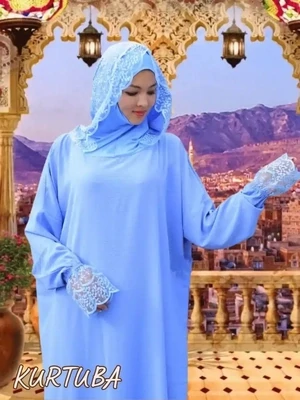 Abaya de prière bleu clair Rayhana
