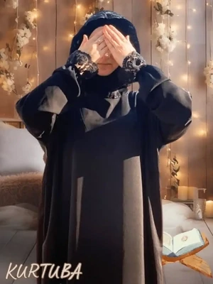 Prayer abaya Dubai Silk Black