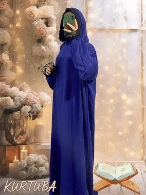 Prayer abaya Dubai Silk Blue