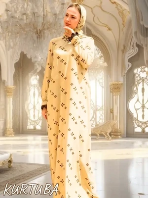 Abaya With Scarf Beige Anika