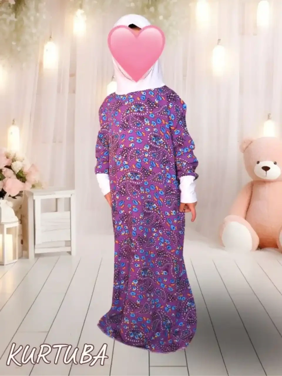 Prayer Abaya Mauve For Girls 4-16 years - Azza Collection
