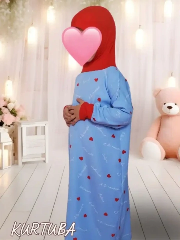 Prayer Abaya Blue For Girls 2-10 years - Azza Collection