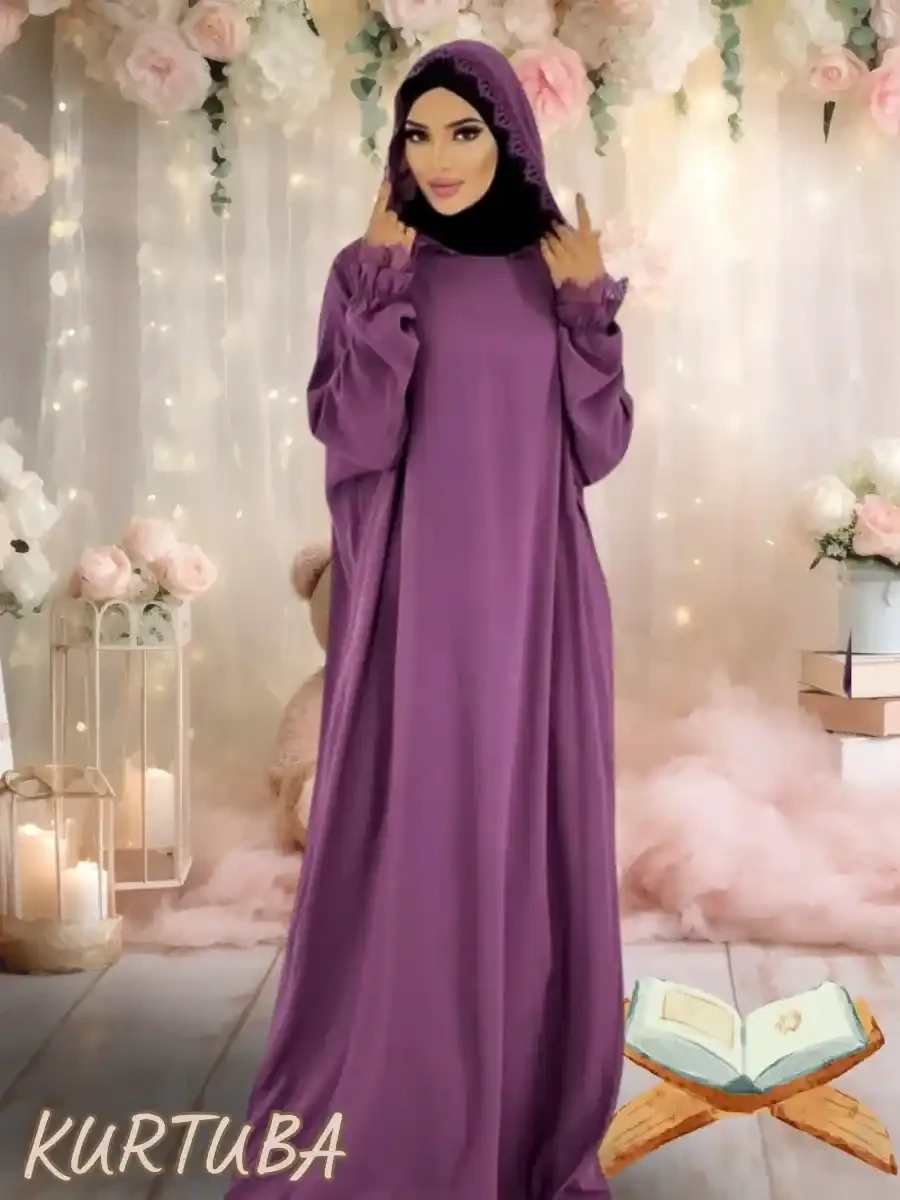 Prayer abaya Dubai Silk Mauve