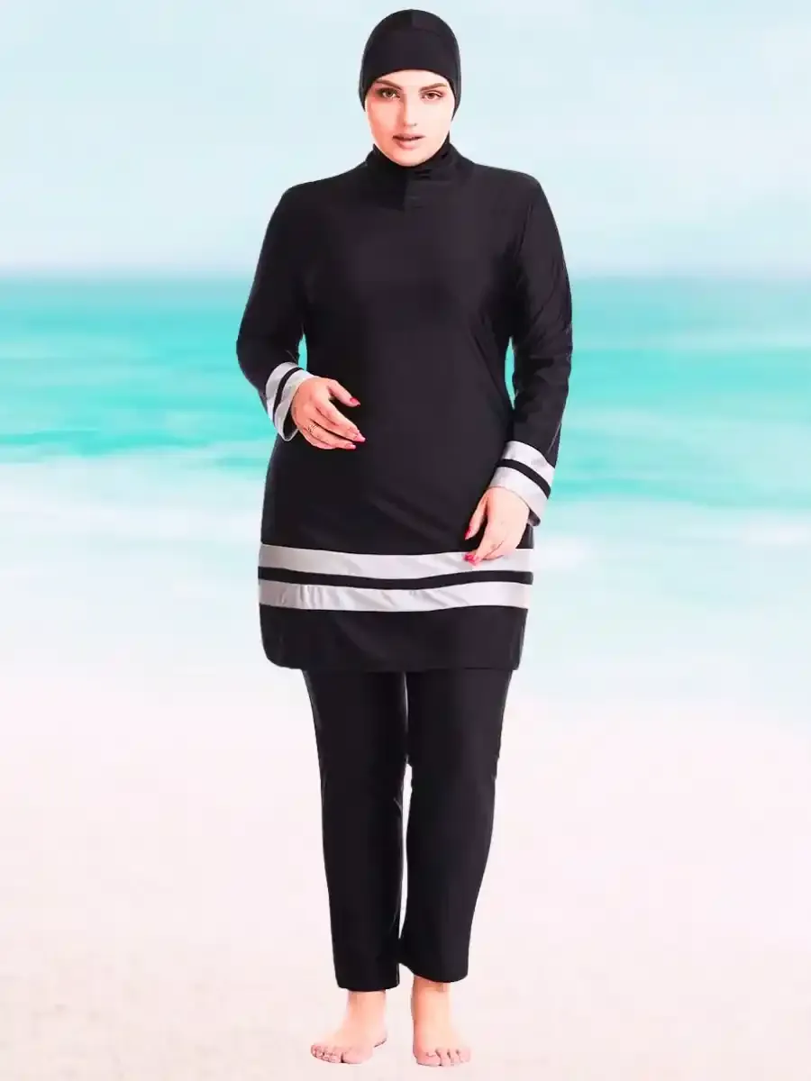 Swimsuit Burkini Black and White