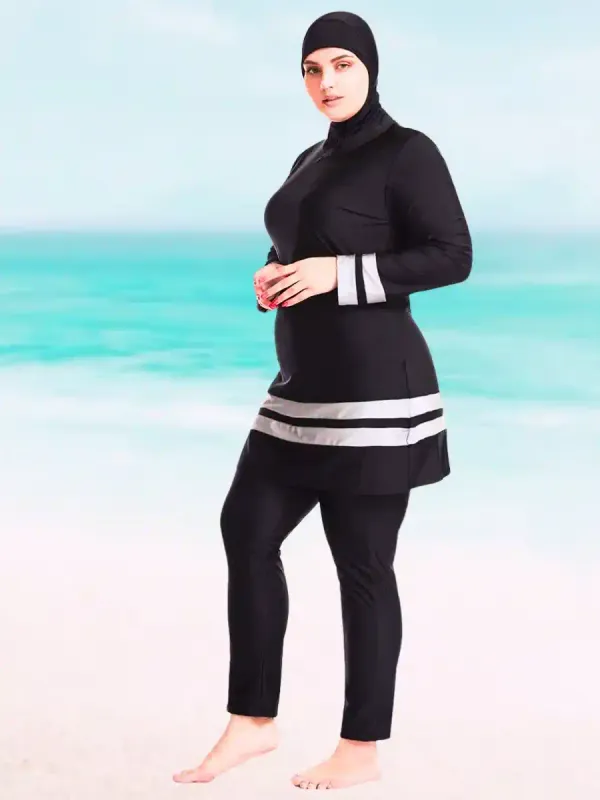 Maillot de bain Burkini Noir et Blanc