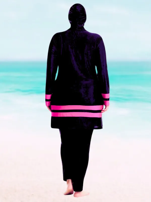 Maillot de bain Burkini Noir et Rose