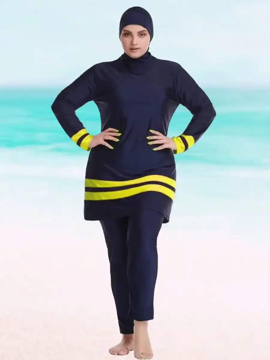 Swimsuit Burkini Black and Yellow