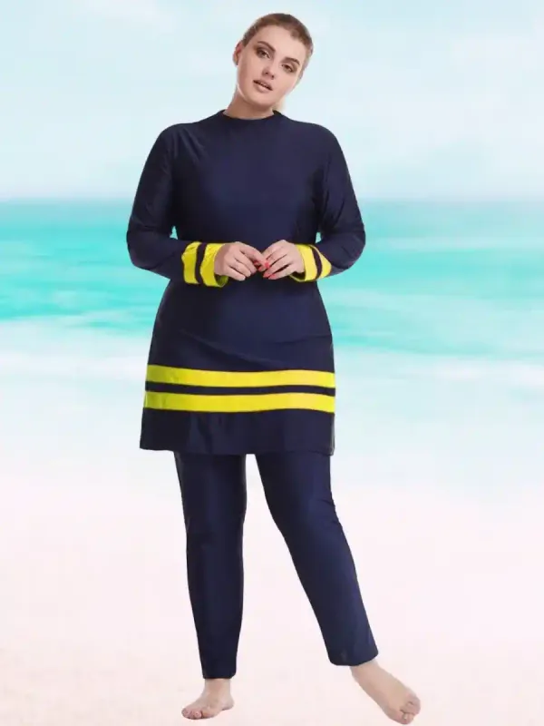 Maillot de bain Burkini Noir et Jaune