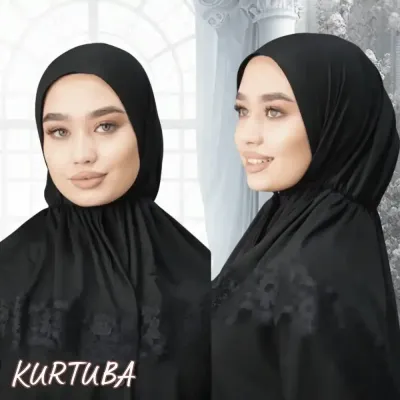Hijab With Lace - Black - Collection Angelina