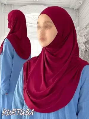 Instant Hijab Ready to Wear - Red - Sumaya Collection