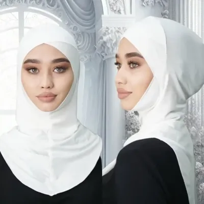 Sous-foulard bonnet - hijab ninja - blanc