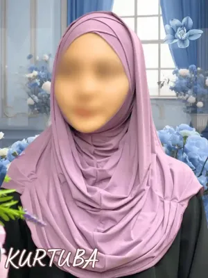 Hijab instantané prêt à porter - Rose poudre - Collection Sumaya