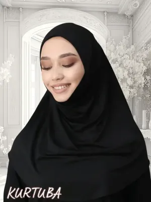 Instant Hijab Ready to Wear - Black - Sumaya Collection