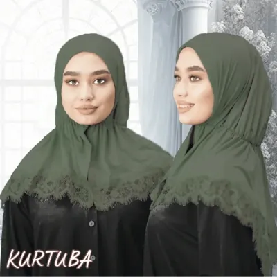 Hijab With Lace - Khaki - Collection Angelina