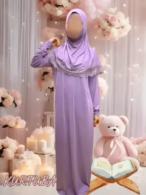 Robe de prière pour fille 7-16 ans mauve Jamila