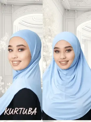 Hijab instantané prêt à porter - Bleu ciel - Collection Sumaya