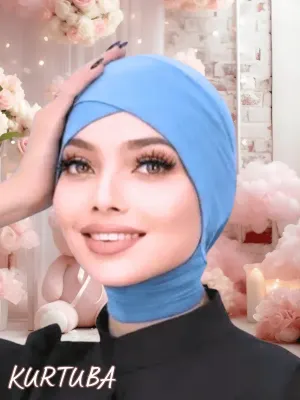 Hijab sous-bonnet - sous-foulard - bleu ciel