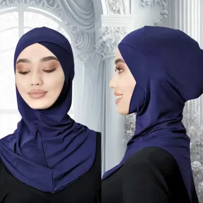 Sous-foulard bonnet - hijab ninja - bleu marine