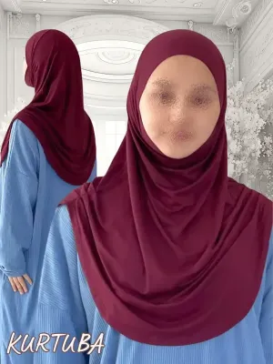 Instant Hijab Ready to Wear - Burgundy - Sumaya Collection
