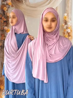 Instant Hijab Ready to Wear - Cross - Pink - Zahra Collection