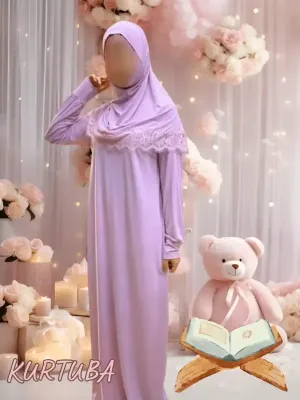 Robe de prière pour fille 7-16 ans rose poudré Jamila