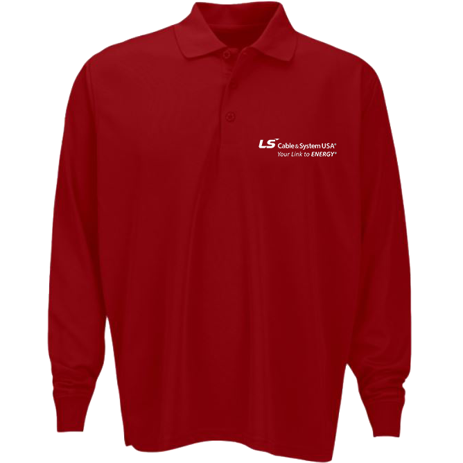 Men's Long Sleeve Polo - Red