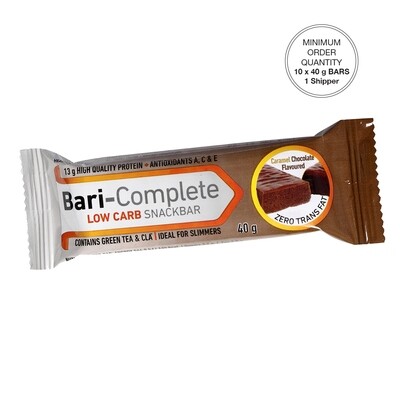 Bari-Complete Low Carb Snack Bar
[Min. order 10 Bars - 1 Shipper]
