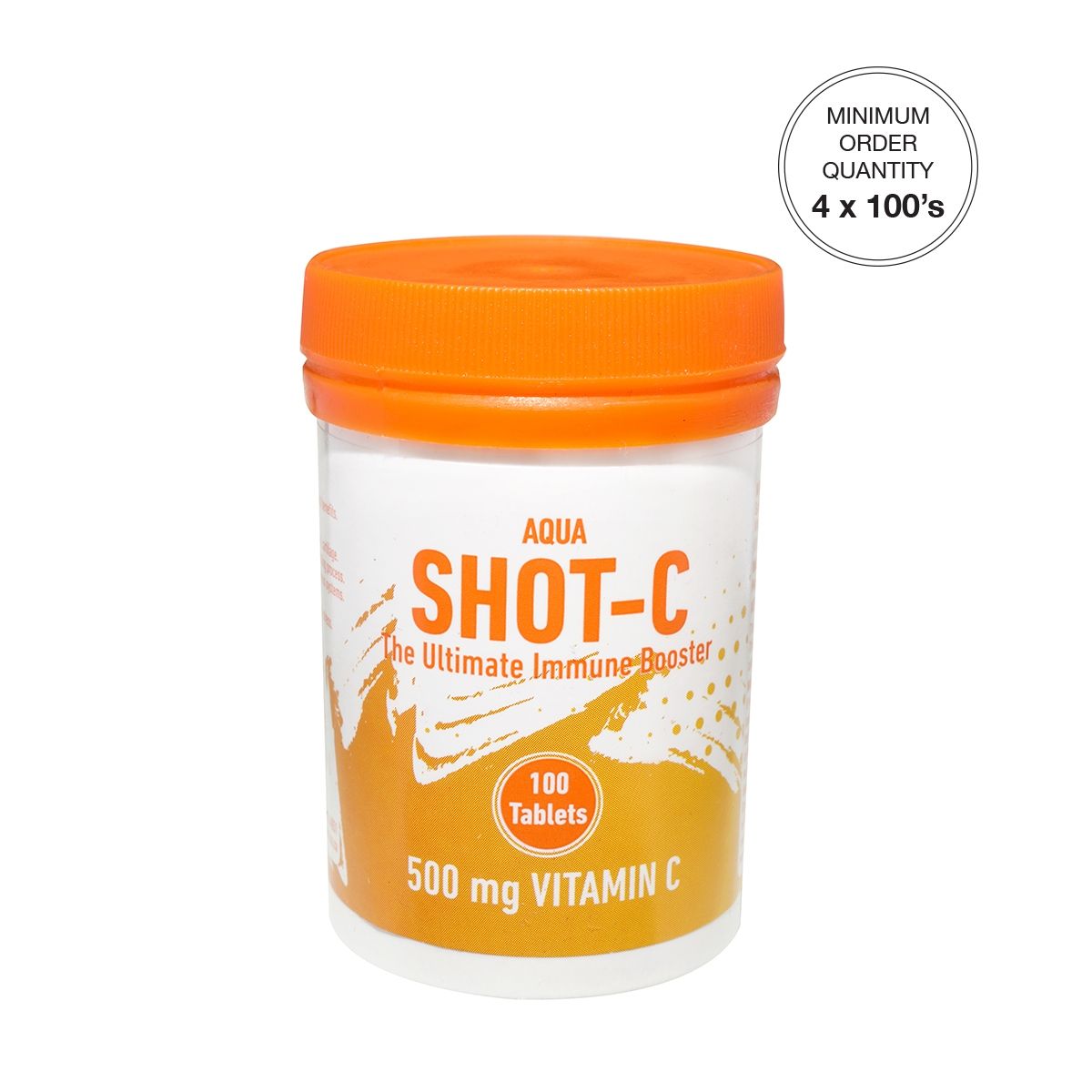 AQUASHOT-C 500 mg Vitamin C 100&#39;s Tablets [Min. order 4 x 100&#39;s]