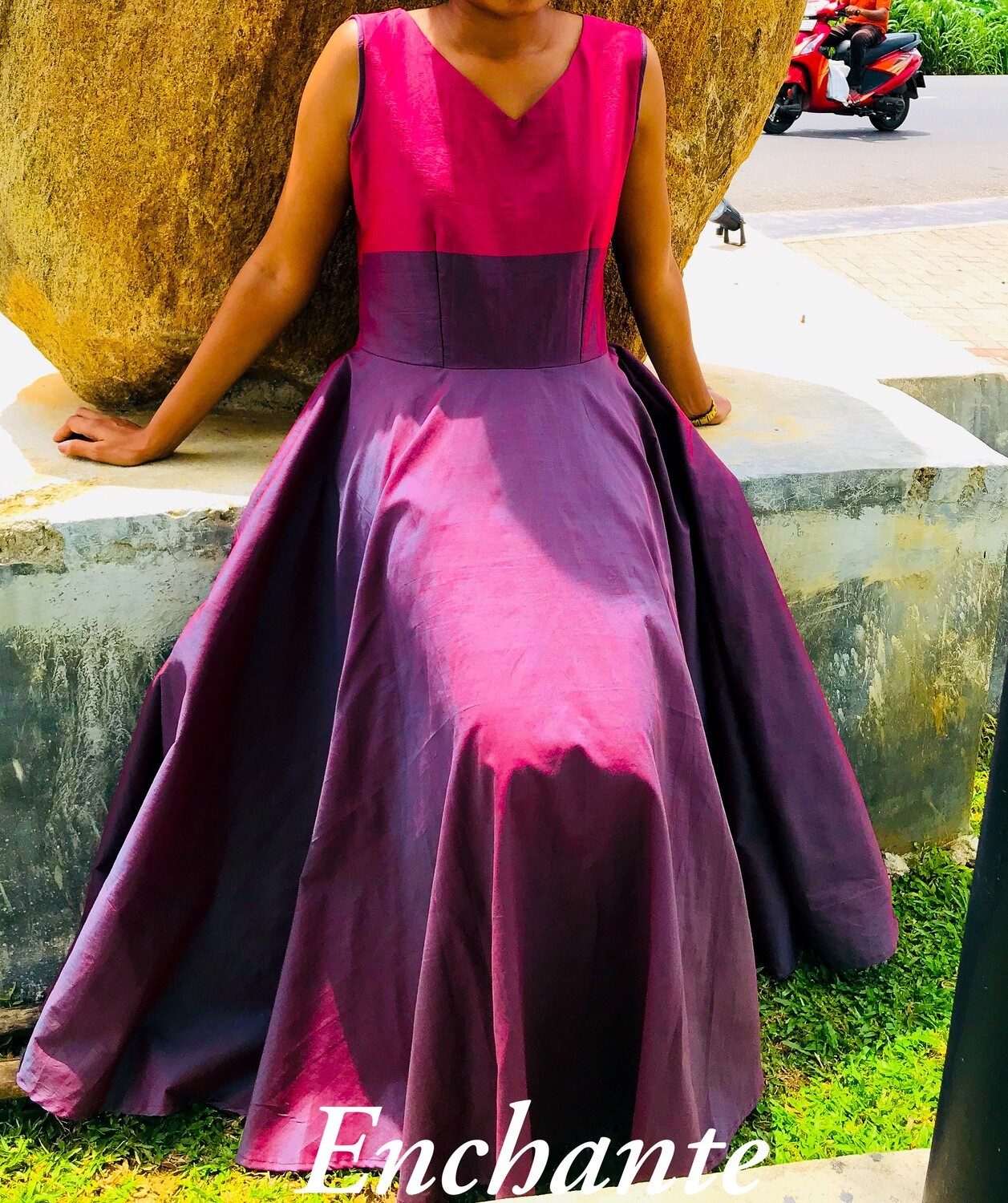 Two Tone Maxi Dress