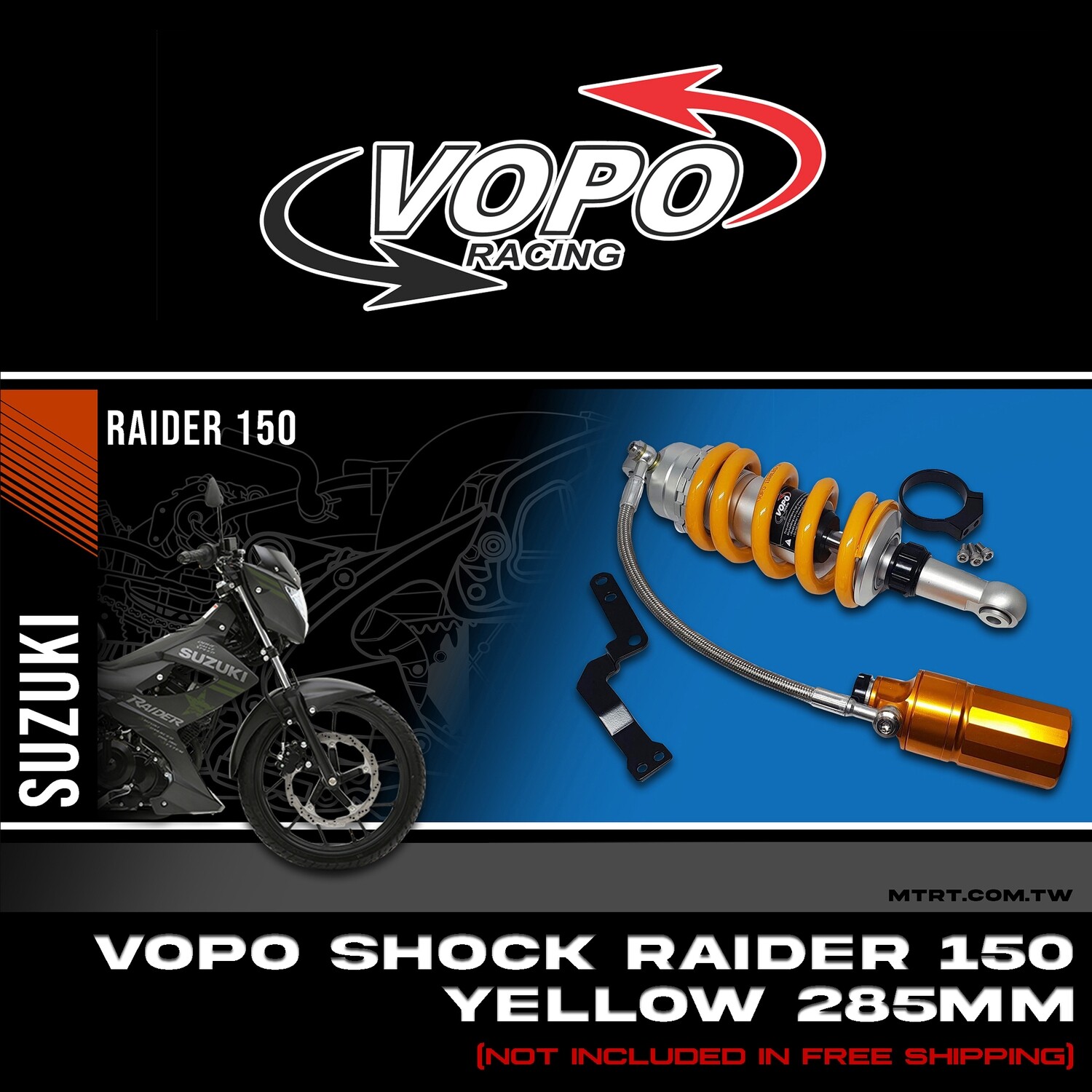 VOPO SHOCK RAIDER150  YELLOW 285MM