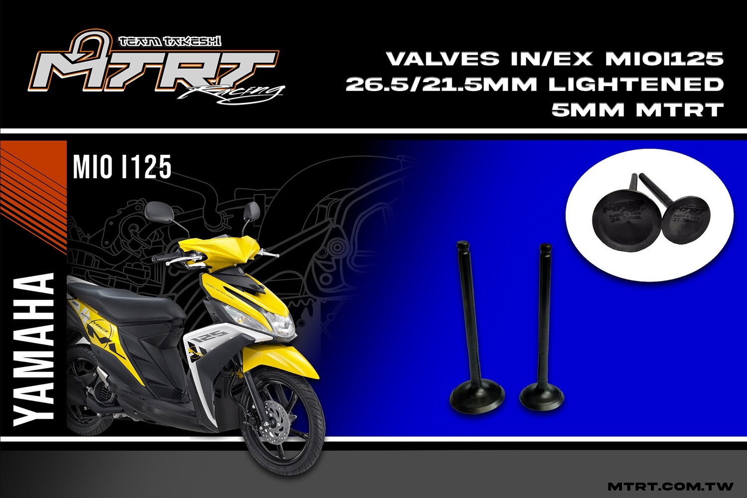 LIGHTENED VALVES MIO I 125 - GT125 26.5-21.5MM 5MM MTRT