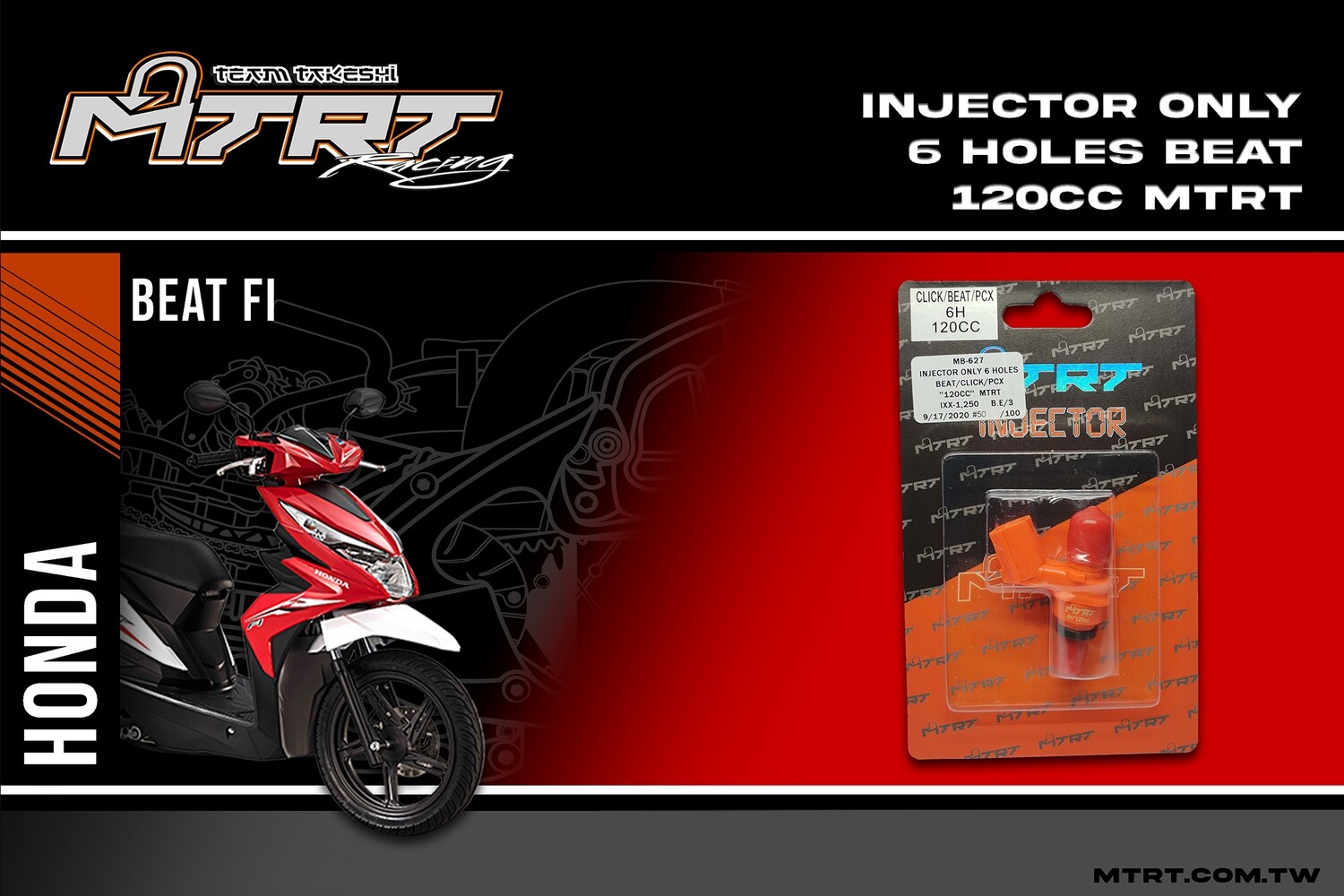 INJECTOR ONLY 6HOLES BEAT CLICK PCX 120CC MTRT