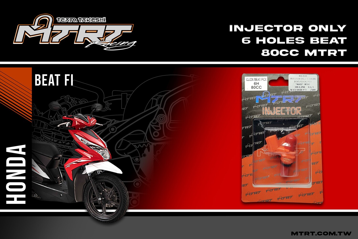 INJECTOR ONLY 6HOLES BEAT CLICK PCX 80CC MTRT