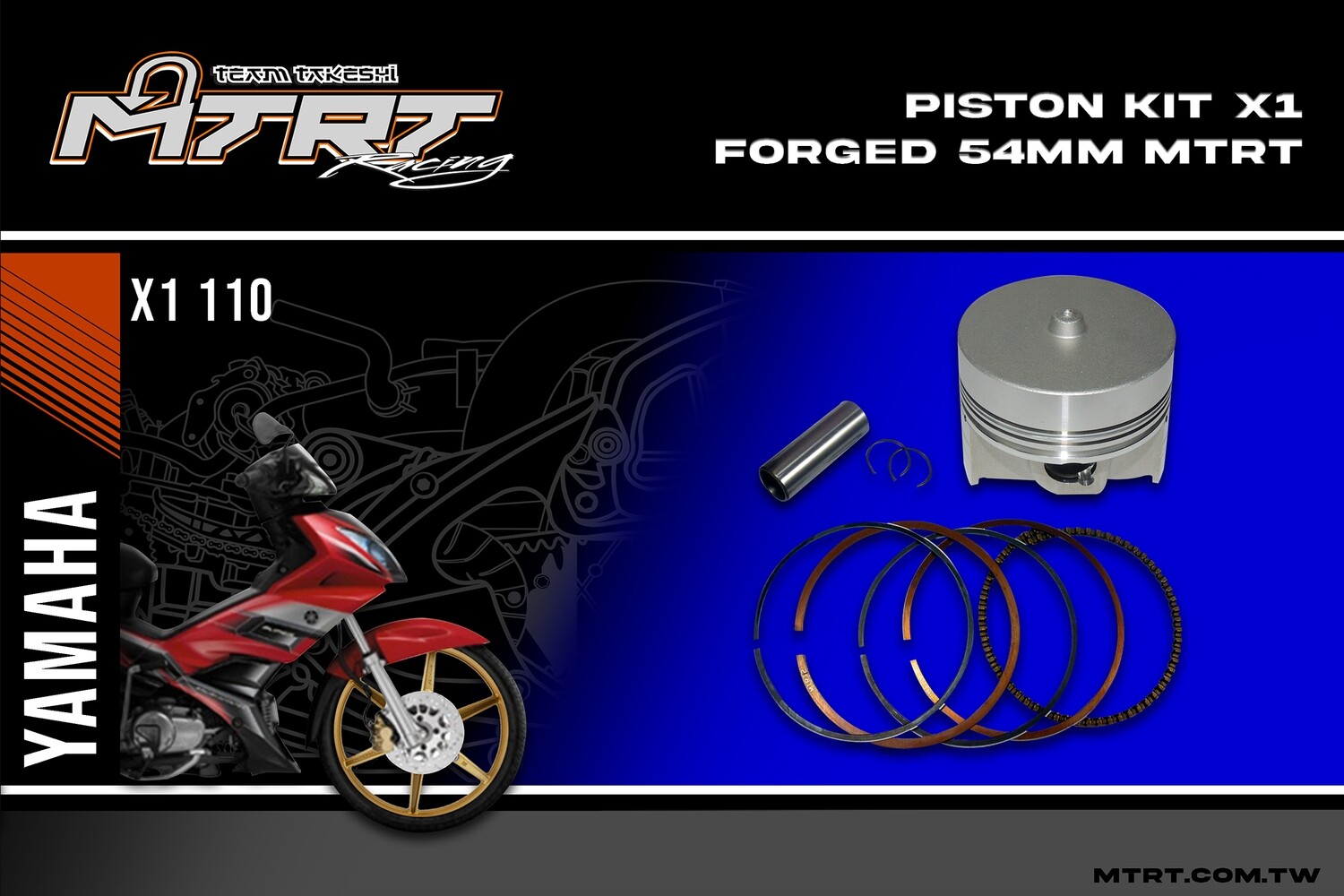 PISTON  KIT  X1 FORGED  54MM MTRT