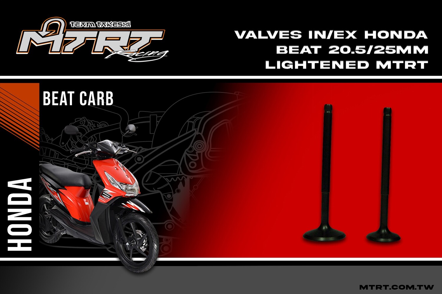 VALVES  INEX  Honda BeatDash  20.5/25mm lightened MTRT