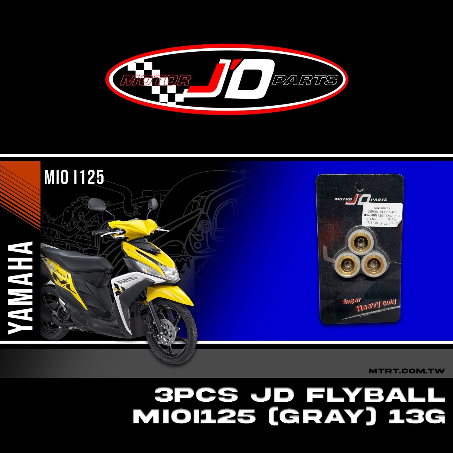 JD FLYBALL (3PCS) MXi MIOi125 (gray) 13G