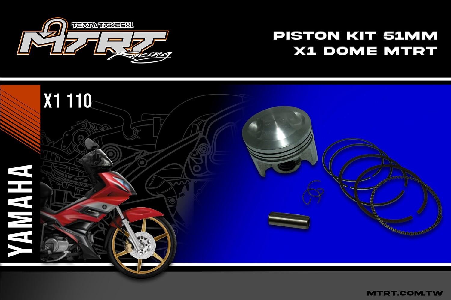 PISTON KIT 51MM X1XRM dome  MTRT