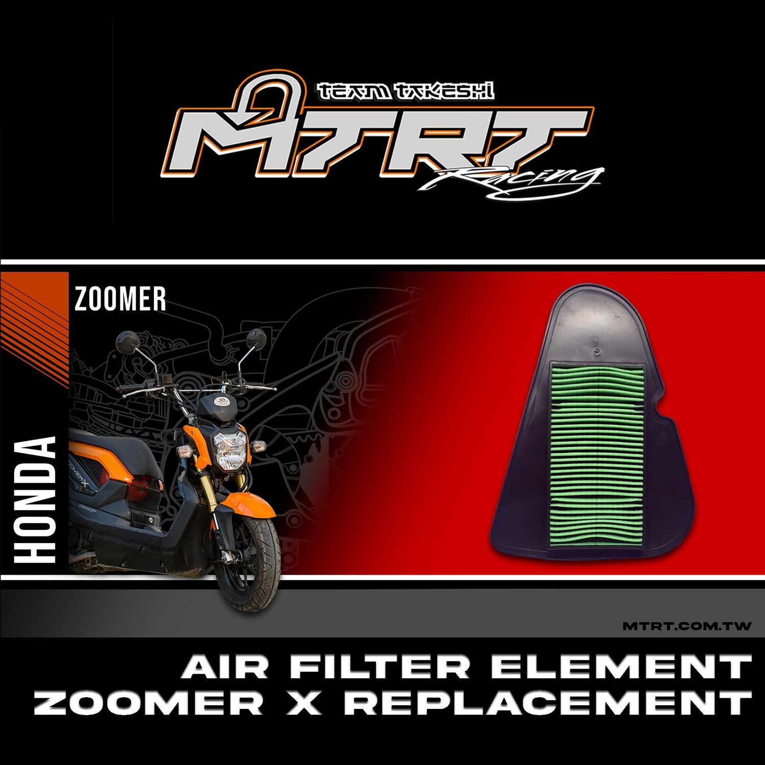 ZOOMER X AIR FILTER ELEMENT REPLACEMENT