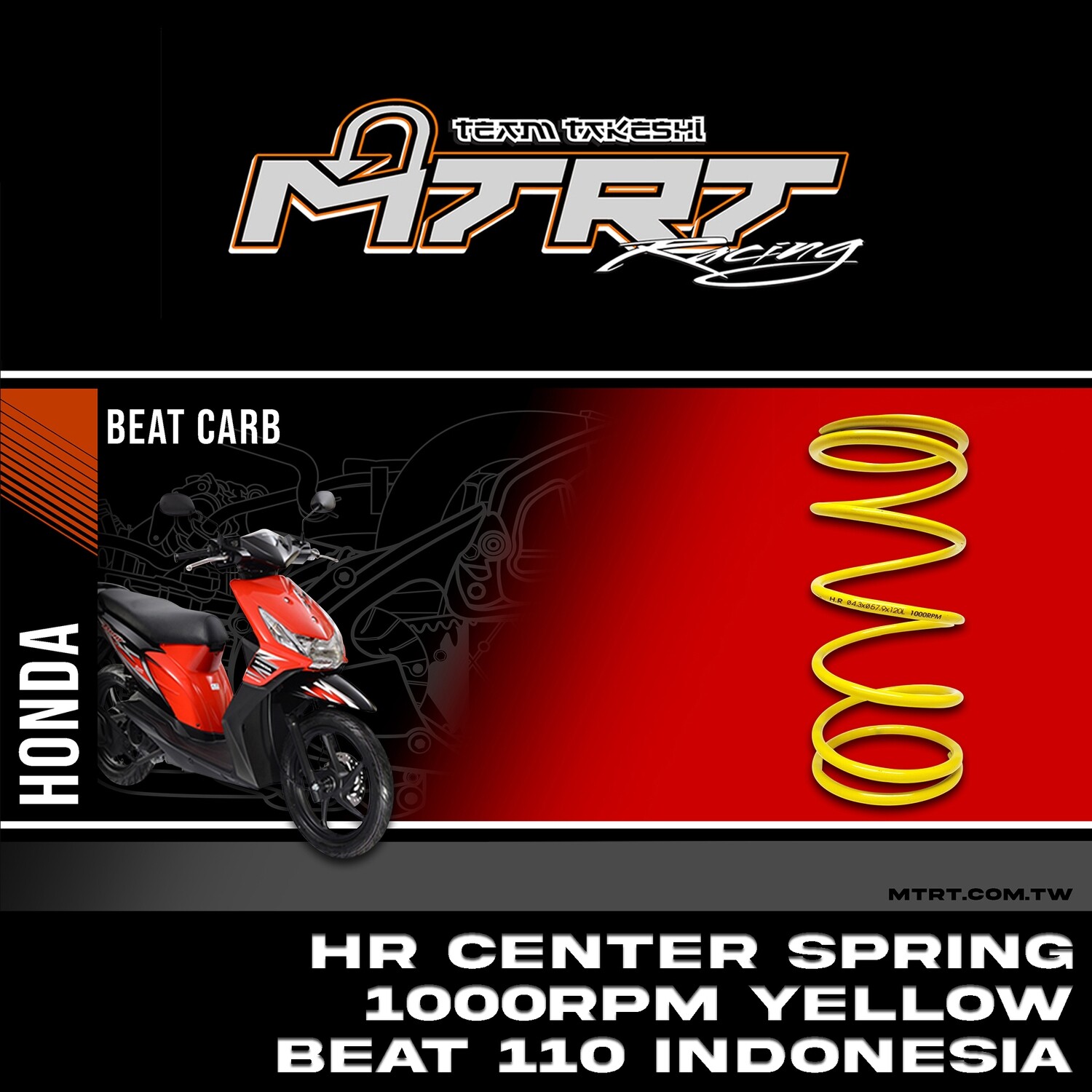 HR CENTER SPRING 1000RPM-YELLOW BEAT110 INDONESIA