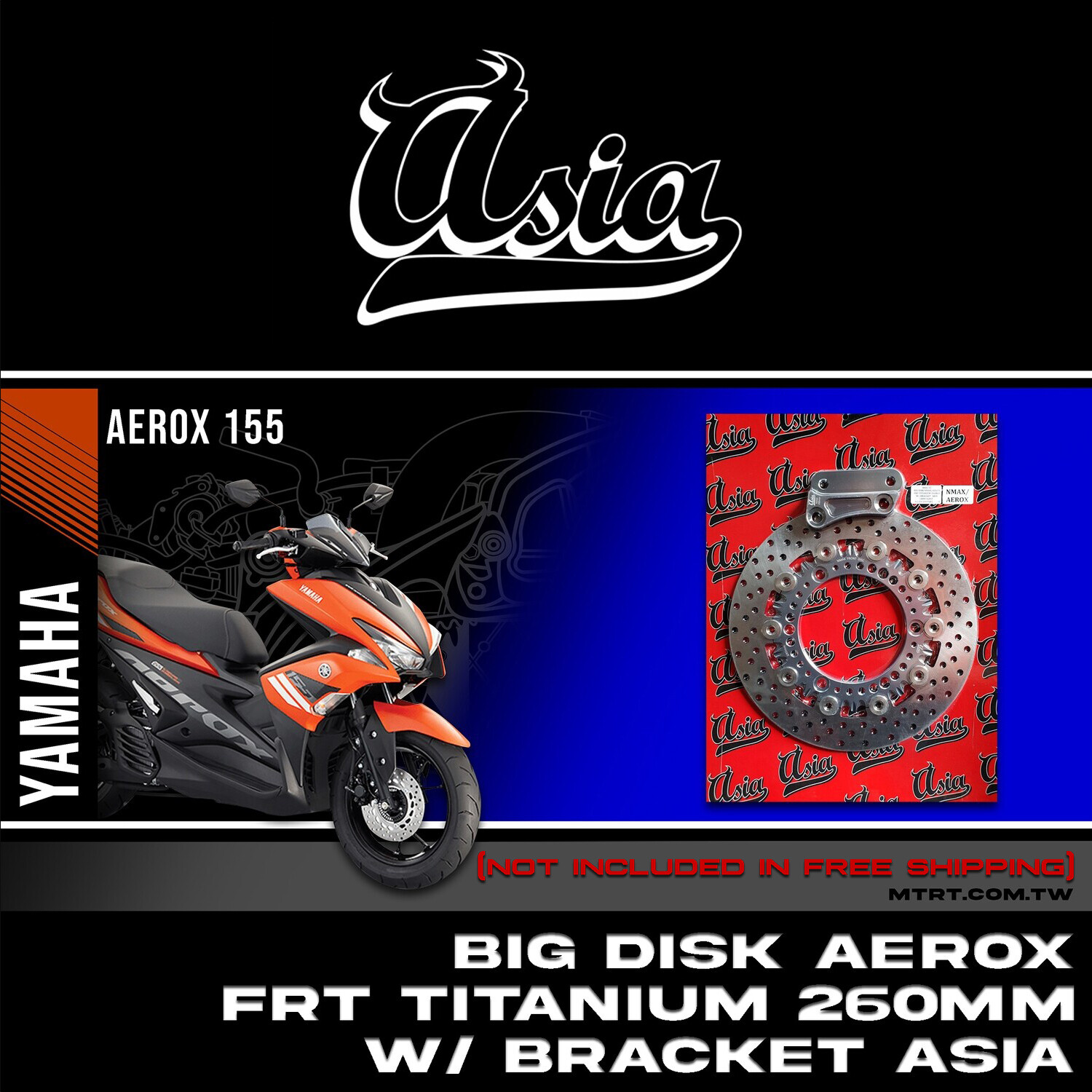 BIG DISK Aerox Nmax FRT Titanium 260MM w bracket  ASIA